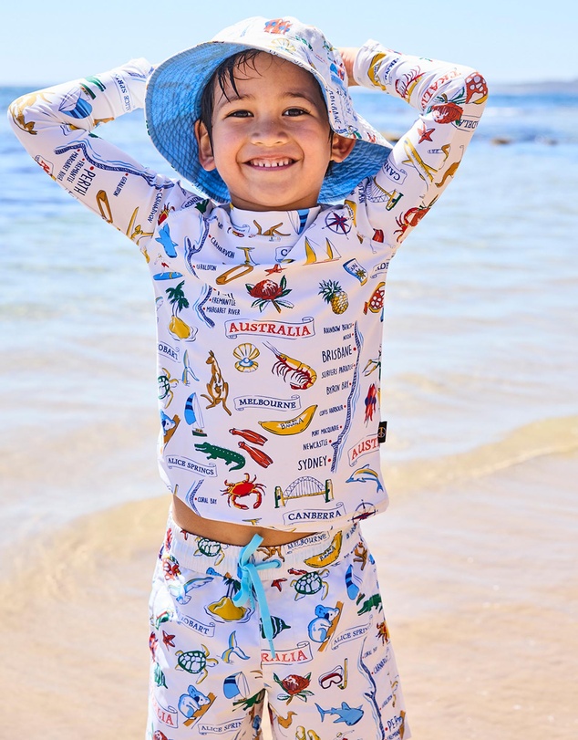 Kip&Co - Aussie Road Trip Yellow Beach Hat - Kids