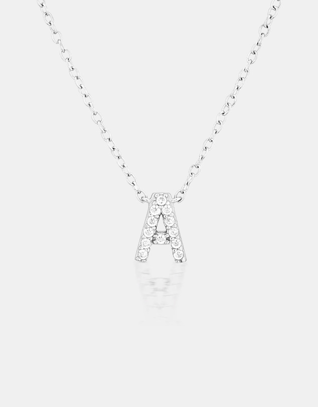 The Silver Collective - A-Z Letter Necklace Silver - A