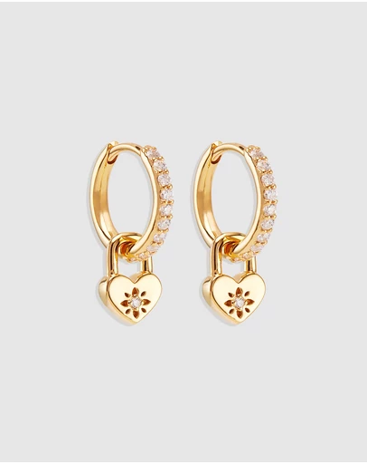 By Charlotte - Love Unlocked Padlock Hoops