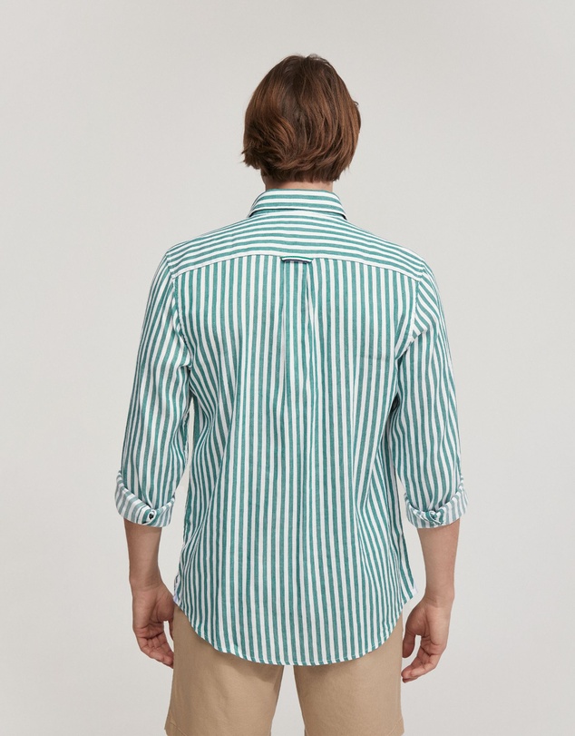 Oxford - Fergus Linen Striped Shirt