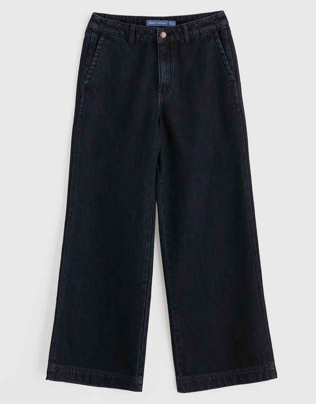 Seasalt - Seasalt Cornwall Navy Sennen Cove Wide Leg Jeans