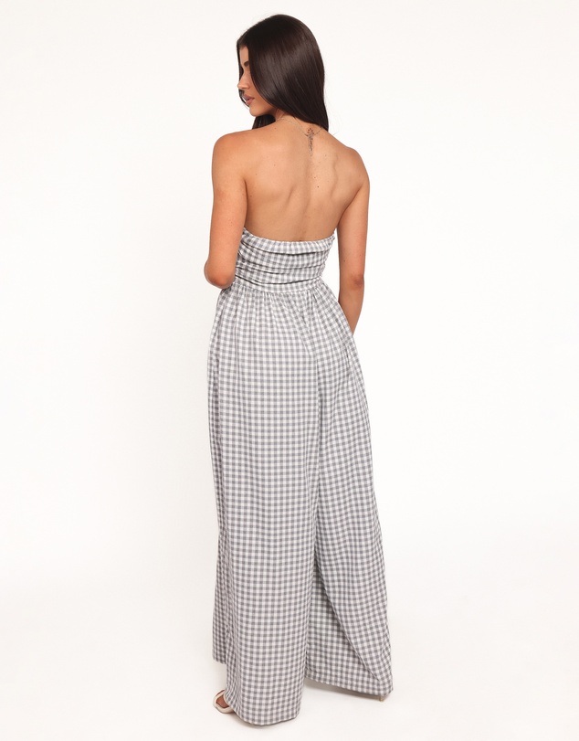 Petal & Pup - Paige Strapless Jumpsuit - Black White Gingham