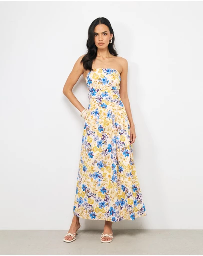 AERE - Elodie Cotton Strapless Maxi Dress