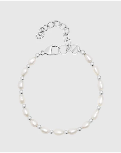 Nialaya Jewellery - Men's Baroque Pearl Bracelet