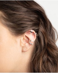 Lovisa - Silver Starry Heart Cuff Earring 8-Pack