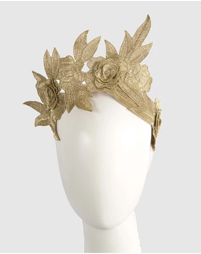 Max Alexander - Crown Gold Headband Fascinator
