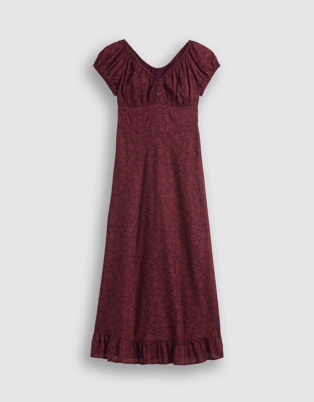 GAP - SS V-Neck Button Maxi Dress