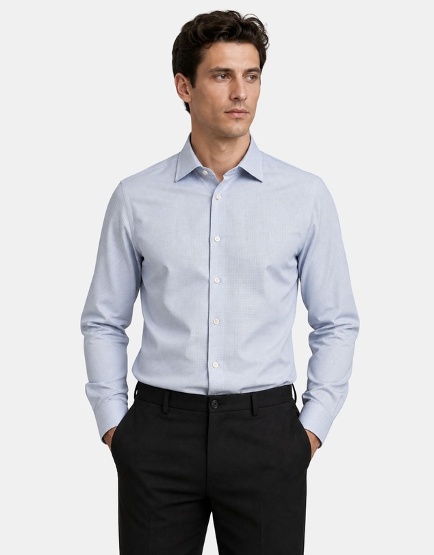 Henry Bucks - HENRY SARTORIAL Cotton Shirt BLUE