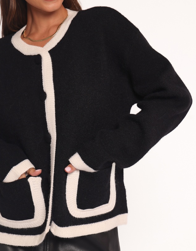Petal & Pup - Orabelle Contrast Hem Cardigan - Black
