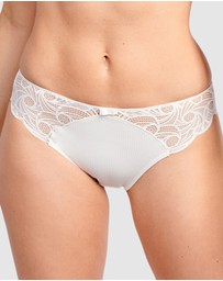 Sans Complexe - Ariane Essential Ribbed Microfibre Bikini Brief With Lace