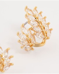 Lovisa - Gold Plated Cubic Zirconia Roman Leaf Crawler Earrings