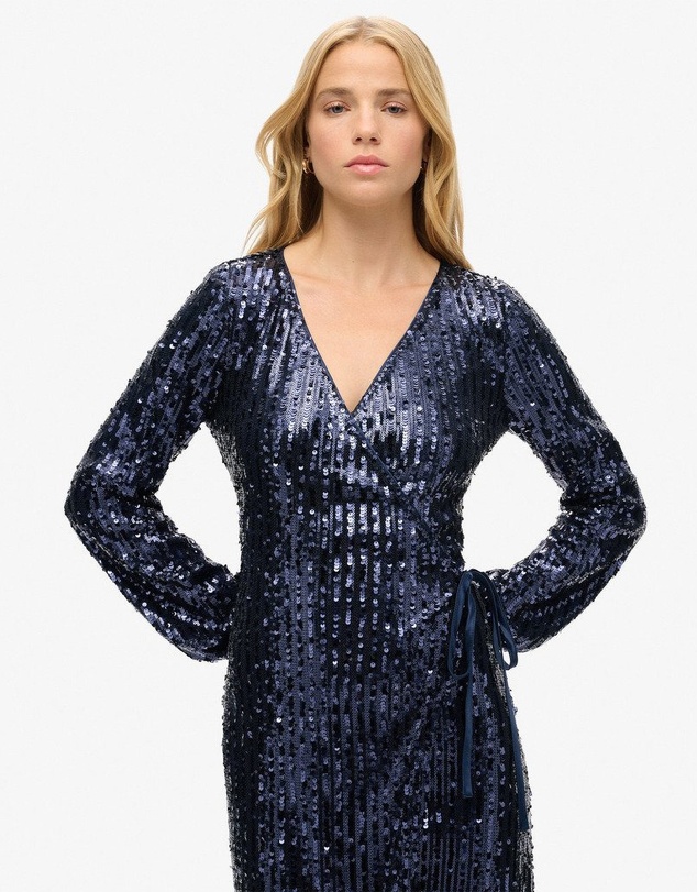 Superdry - Sequin Wrap Maxi Slim Fit Dress