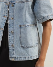 Atmos&Here - Orien Short Sleeve Denim Jacket