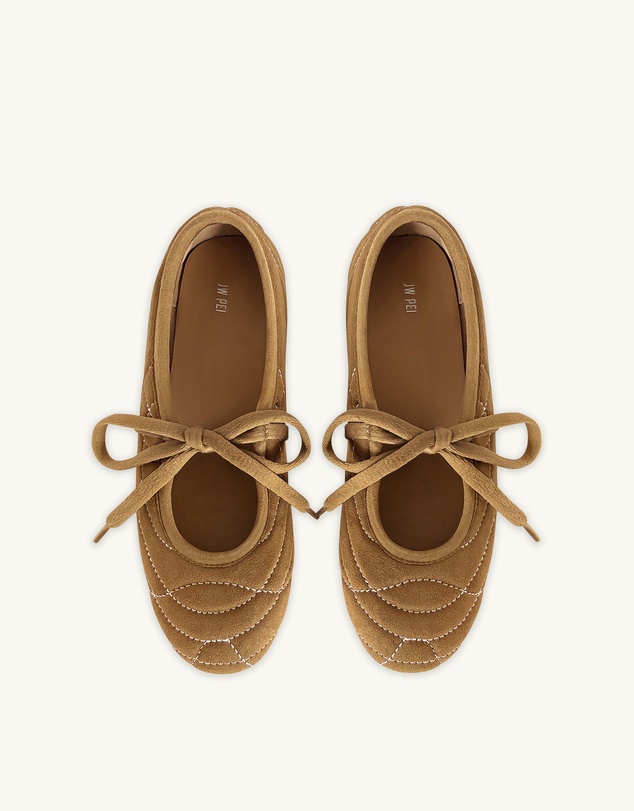 JW PEI - Erika Topstitching Lace-Up Ballet Flats
