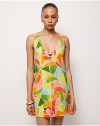 AERE - Fiora Linen Resin Trim Shift Dress