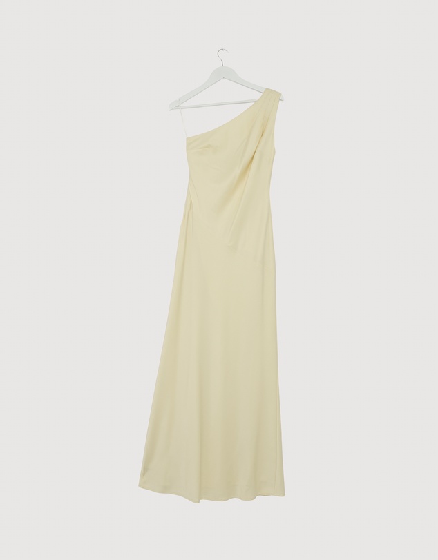 Revibe - Repaired CHANCERY Hallie Satin One Shoulder Drape Maxi Dress - AU 10