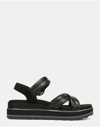 Vionic - Reyna Flatform Sandal - Black Leather