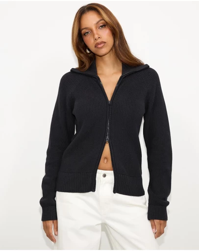 Dazie - Ada Zip Through Knit Jacket