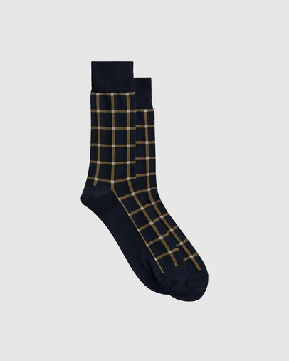 Trenery - Windowpane Check Crew Sock