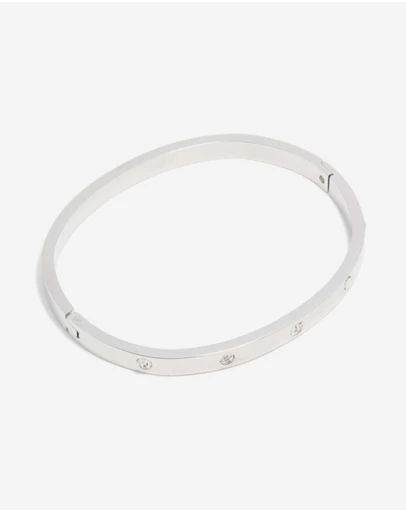 Lovisa - Waterproof Stainless Steel Diamante Hinged Bangle