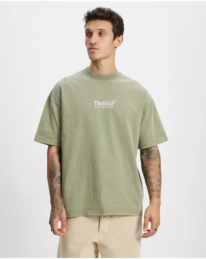 Thrills - ICONIC EXCLUSIVE Thrills Workwear Embro Box Fit Oversize Tee