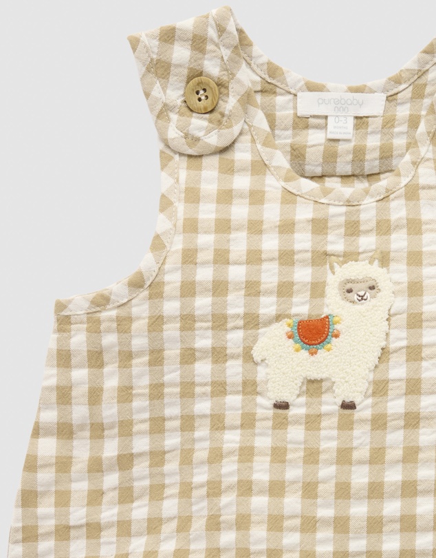Purebaby - Gingham Romper -Kids-Babies