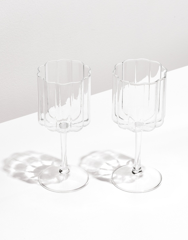 Fazeek - Wave Wine Glasses in Clear