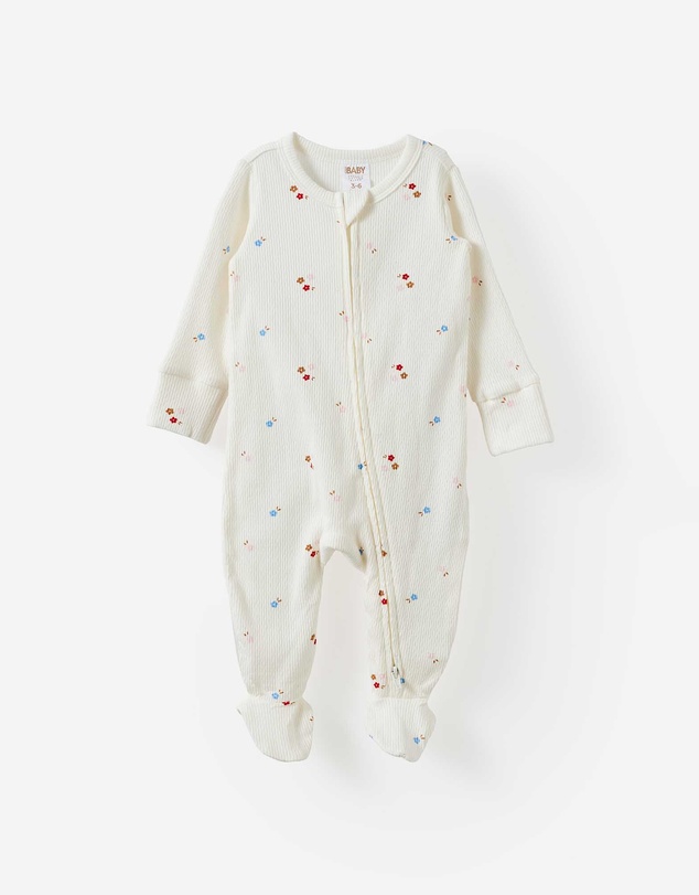 Cotton On Kids - Littlie Organic Long Sleeve Zip Romper