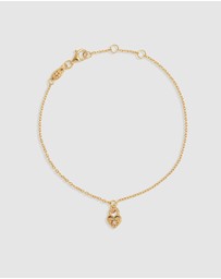 By Charlotte - Crystal Lotus Heart Padlock Bracelet