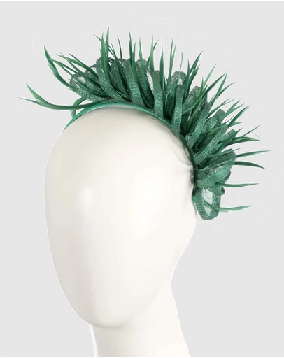 Max Alexander - Green Sinamay Fascinator Headband