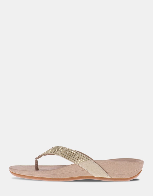 Mia Vita - Allora Toe Post Sandal - Champagne Rhinestone