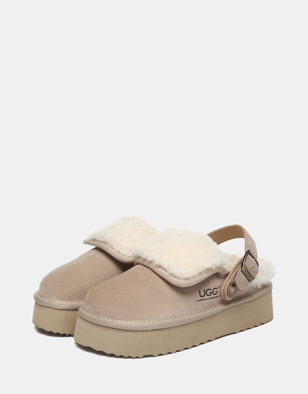 EVERAU - Australian Shepherd Ugg Tenley Platform Cow Suede Upper House Shoes
