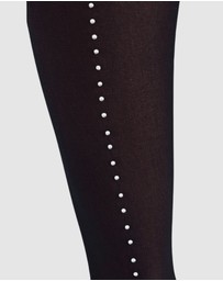 High Heel Jungle - Satellite Crystal Back Seam Opaque Tights