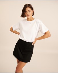 AERE - Cotton Blend Tailored Mini Skirt