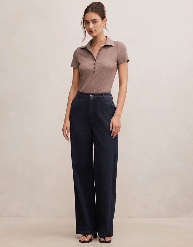 Forever New - Aaliyah Ribbed Polo Top