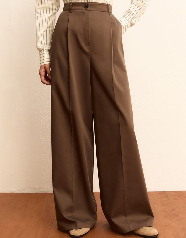 Emme - Khaki Straight Trousers