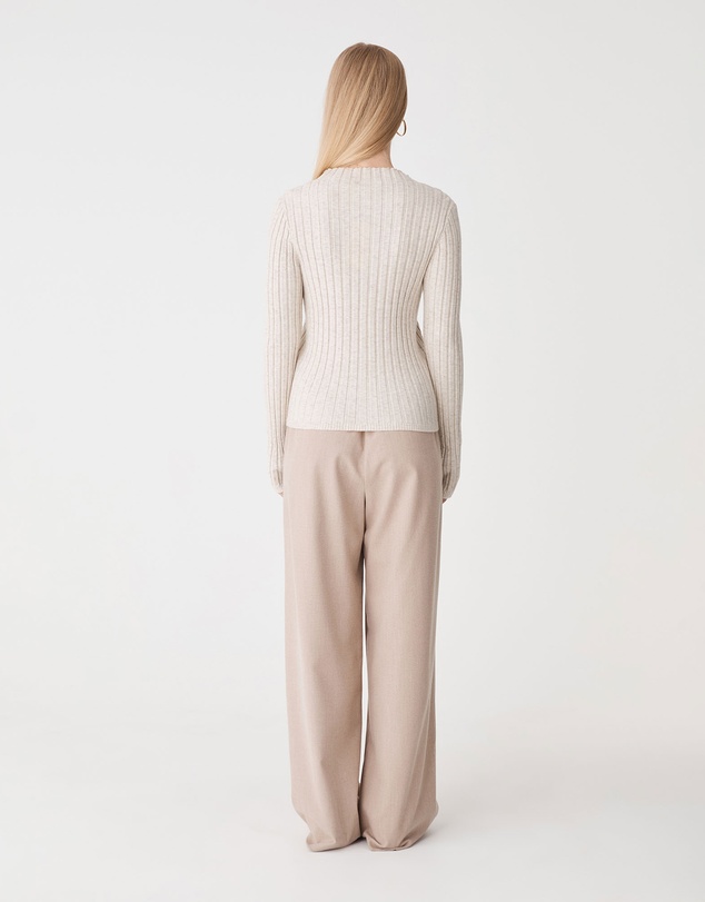 Forcast - Inez Mock Neck Henley Knit