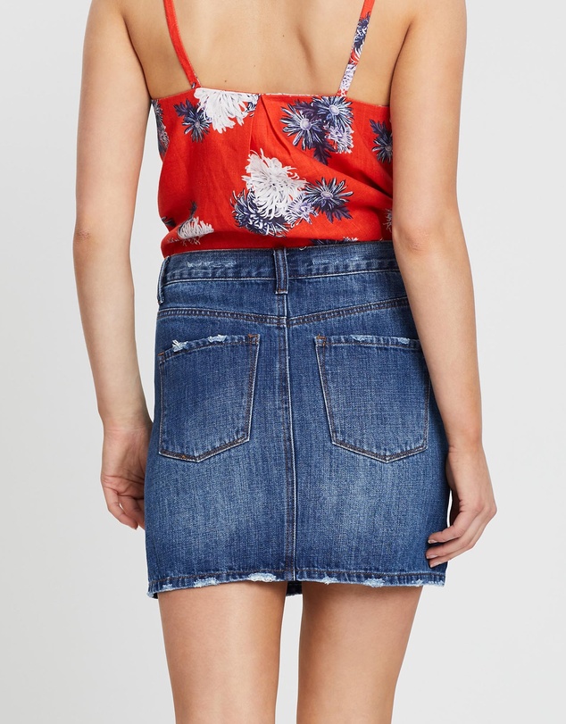 White By FTL - Austin Denim Skirt