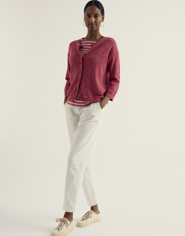 Seasalt - Seasalt Cornwall Pink Pentire Steps Linen & Organic Cotton Cardigan
