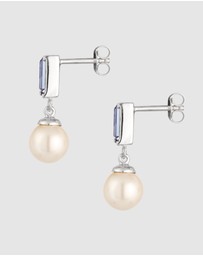 Elli Jewelry - Earrings Stud Pearl Rectangle 925 Sterling Silver