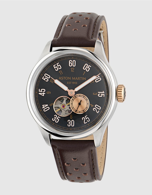 Aston Martin - TS1 Automatic Black Brown Leather Watch
