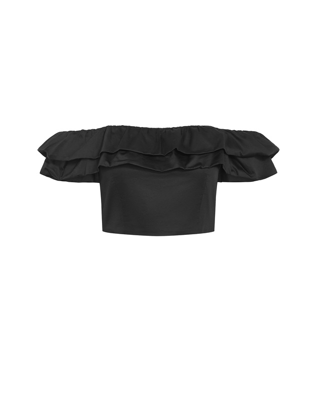 City Chic - Plus size Kaia Crop Top - black