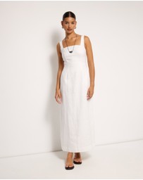 AERE - Kaili Linen Square Neck Maxi Dress