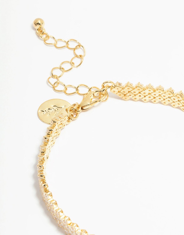 Lovisa - Gold Plated Cubic Zirconia Tennis Bracelet