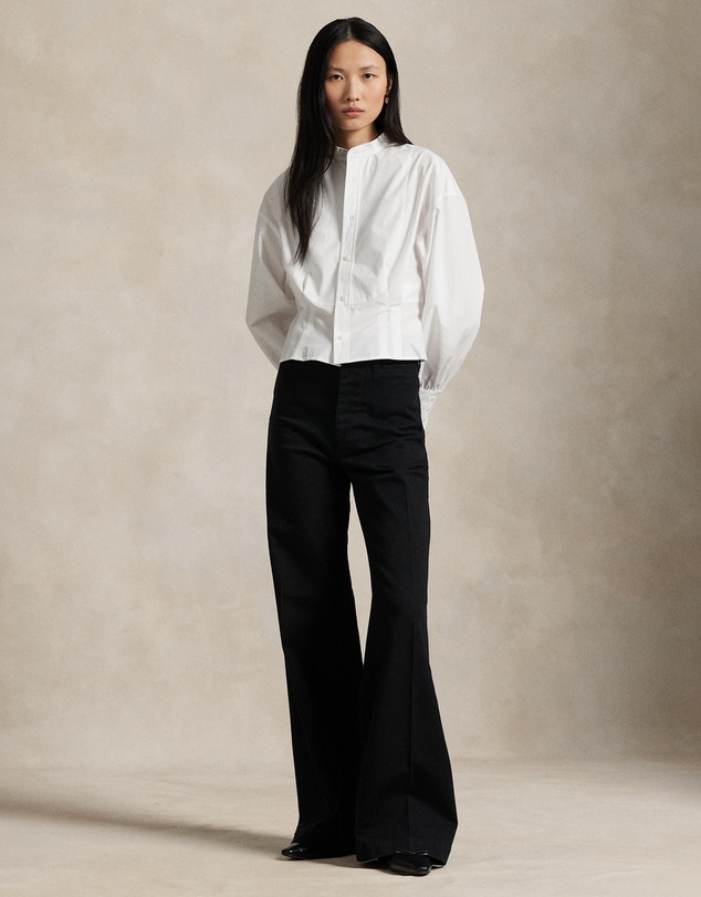 Polo Ralph Lauren - Cropped Cotton Poplin Tuxedo Shirt