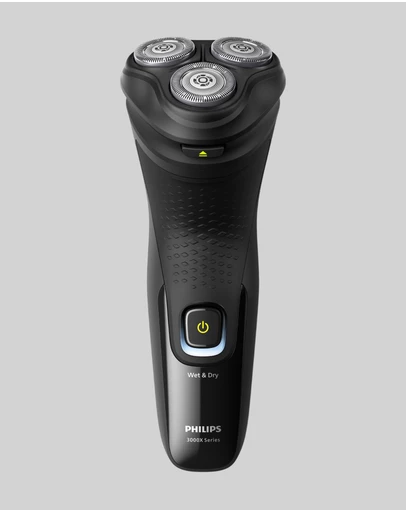 Philips - Philips Shaver Series 3000, 3D Floating heads, Wet & Dry, Pop-Up Trimmer, 1hr charging, Anti-corrosion Deep Black