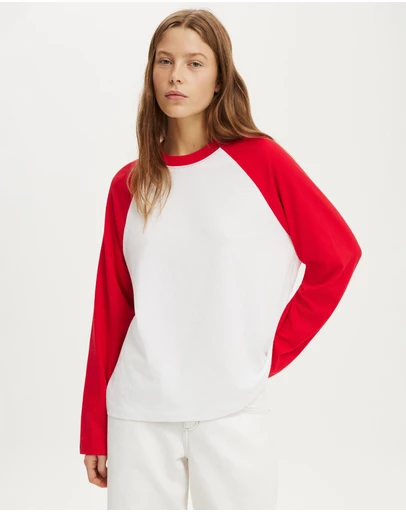 Cotton On - Boxy Raglan LS Tee
