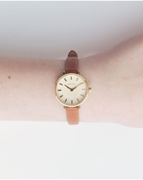 Breda - Beverly Gold and Brown Leather Band Watch, 25MM