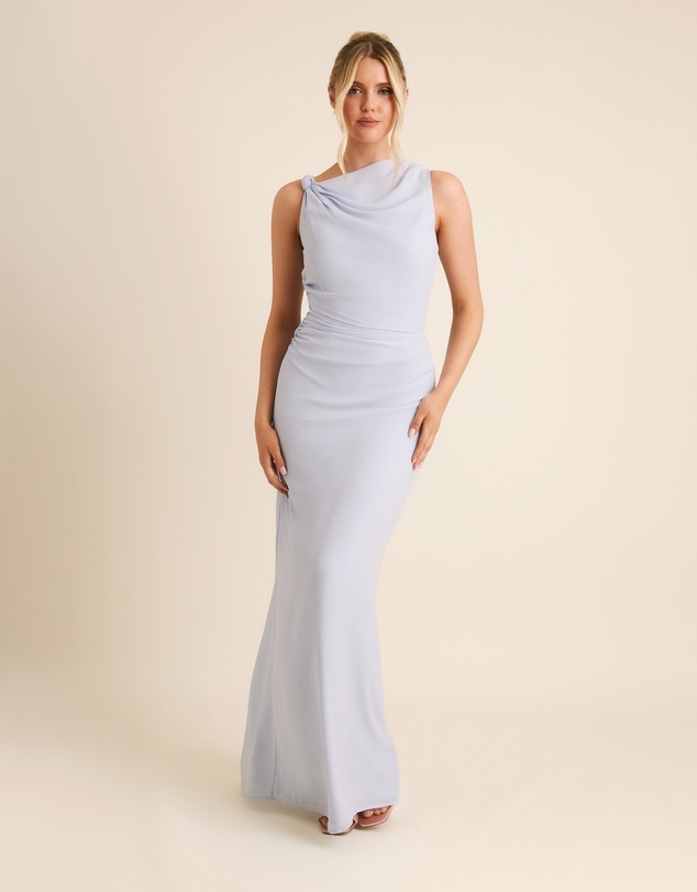 Six Stories - Twist Asymmetrical Chiffon Bridesmaid Dress