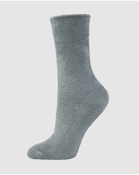 Bamboozld - 3 Pack Fluffy Bamboo Lounge Bed Crew Socks
